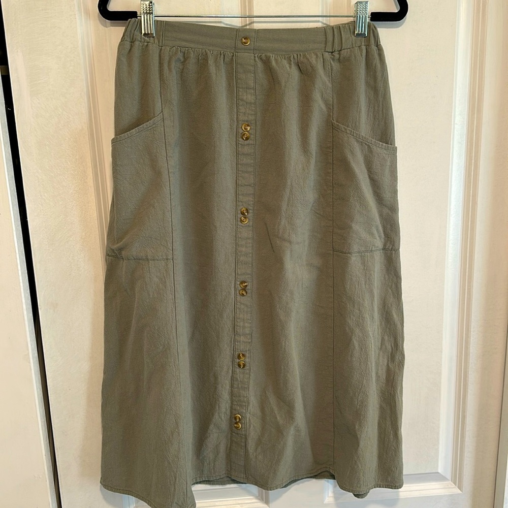 Roolee Sage Green Midi Skirt